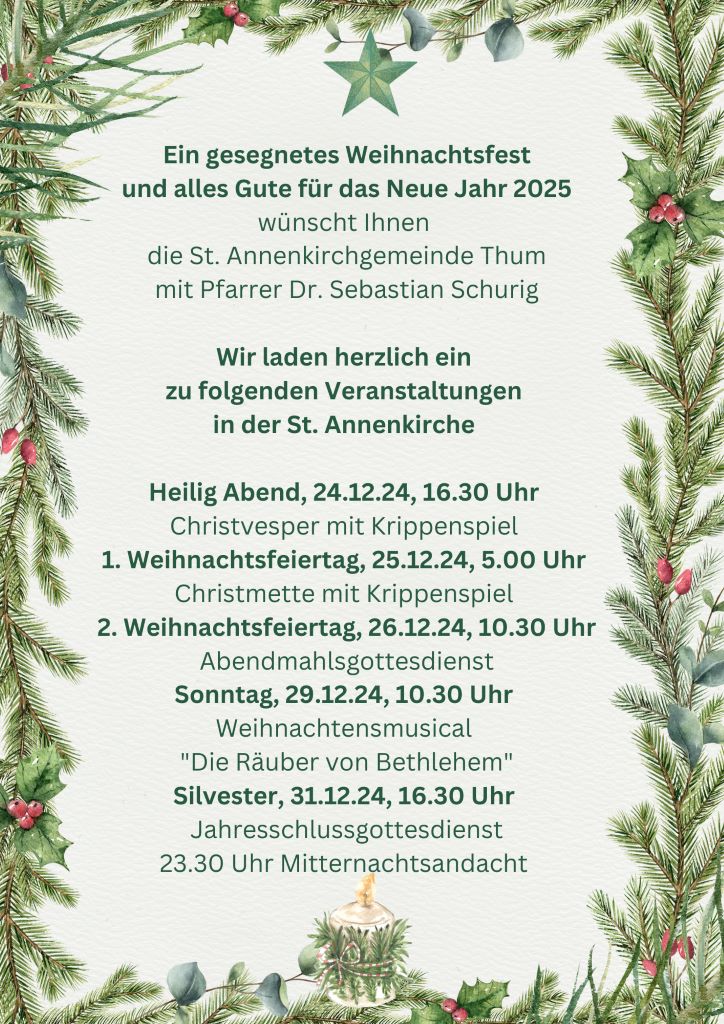 2024 Weihnachtsfeiertage Thum kop